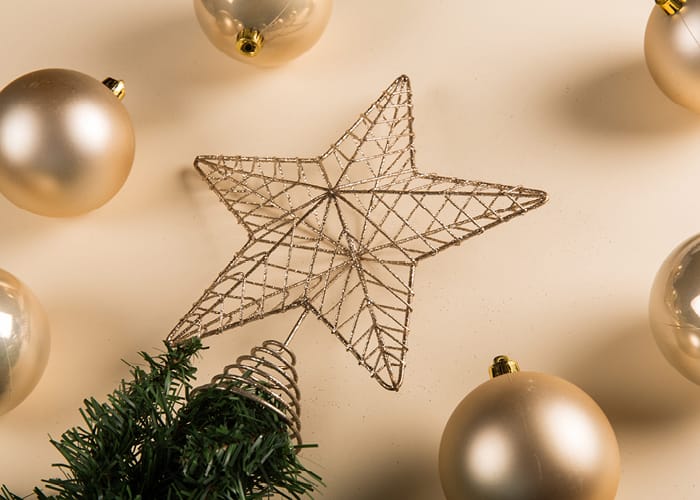 Gold Star Christmas Tree Topper