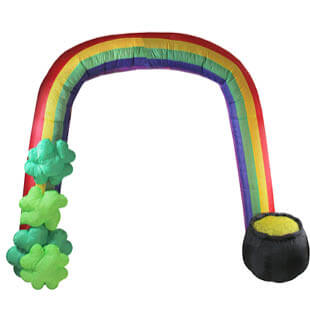 Inflatable rainbow & pot of gold