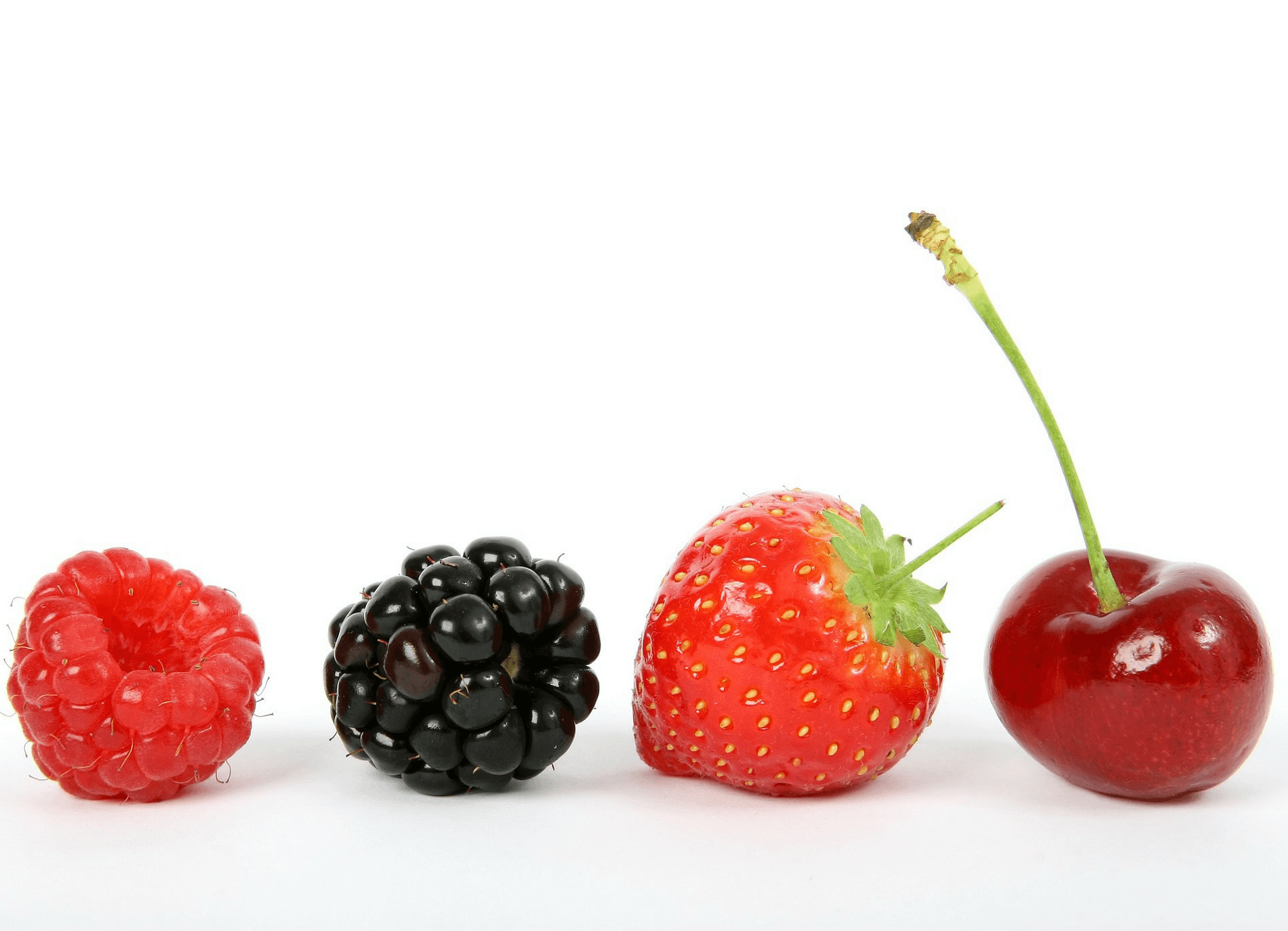 raspberry blackberry strawberry and cherry