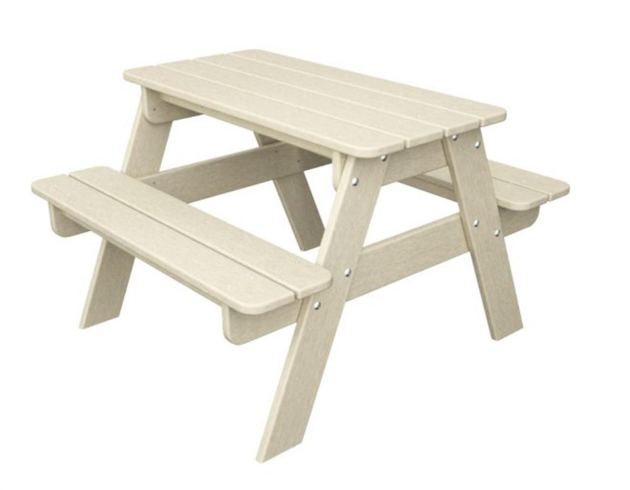Khaki Recycled Earth-Friendly Outdoor Patio Kid's Picnic Table