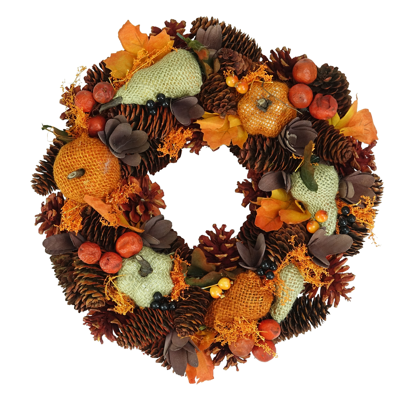 Autumn Wreath With Pumpkins & Gourds