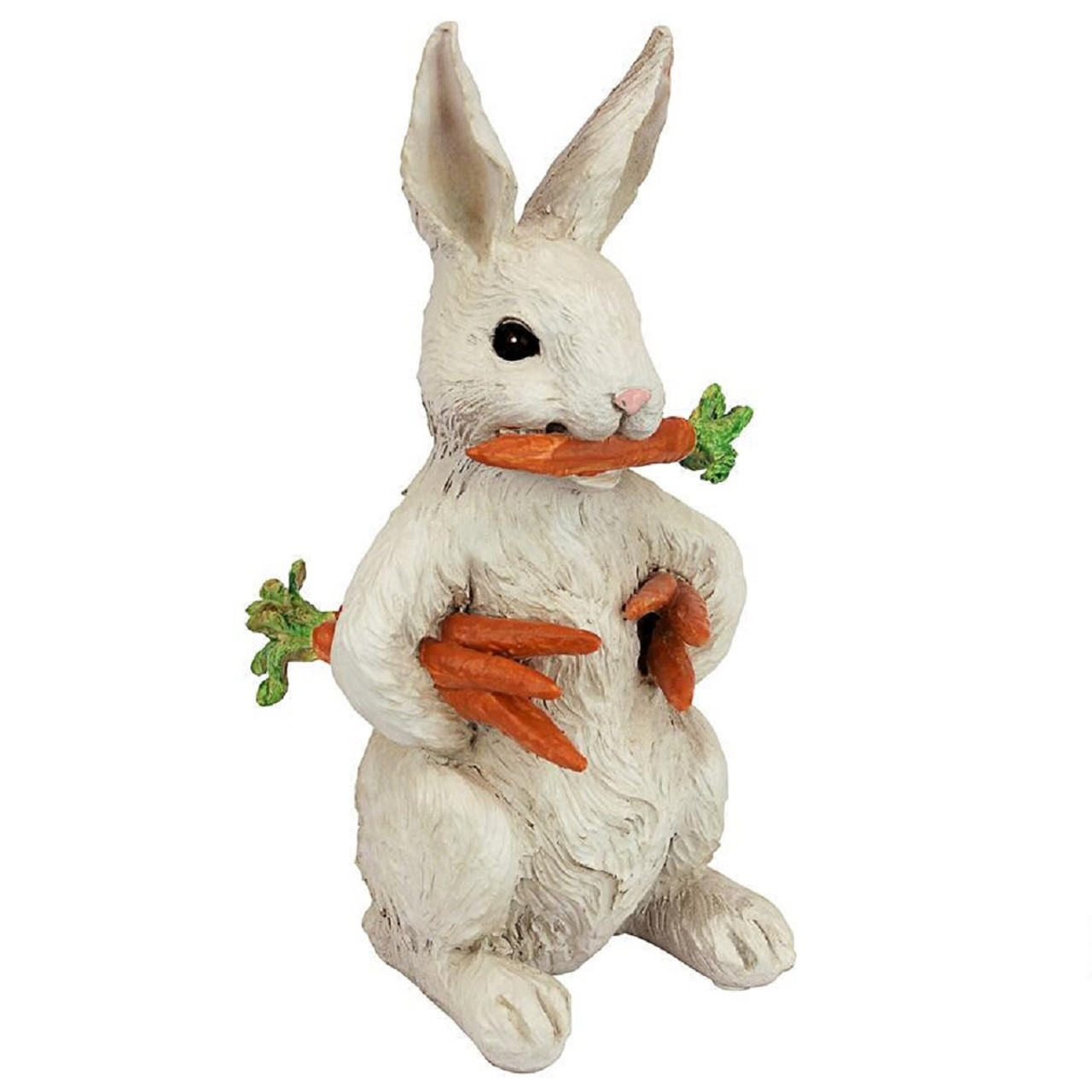 rabbit with carrots garden statue
