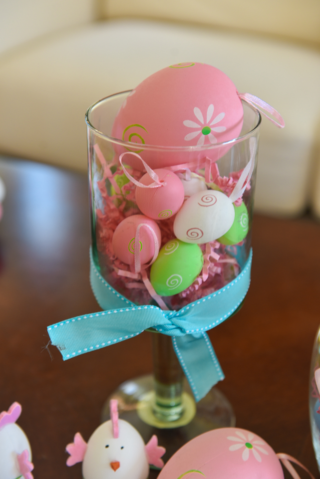 Easter Eggs in Glass Vase