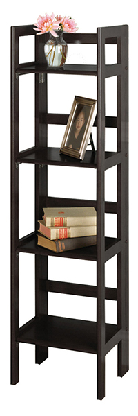 black folding four tier bookcase