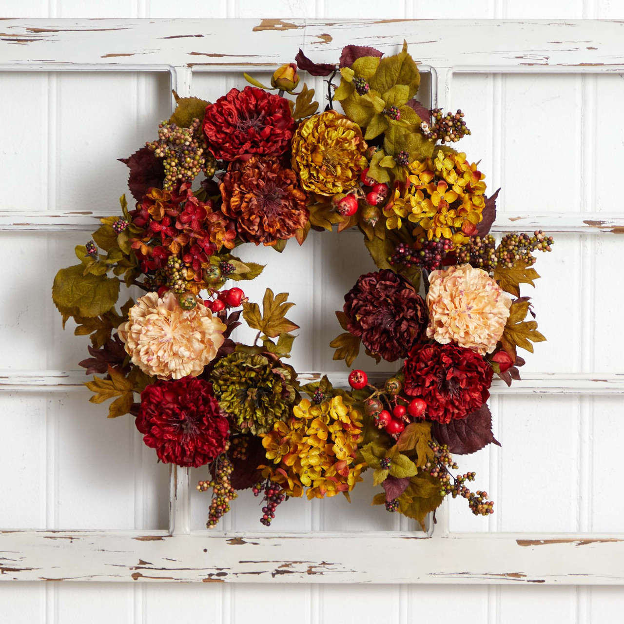 hydrangea and peony hydrangea artificial fall wreath