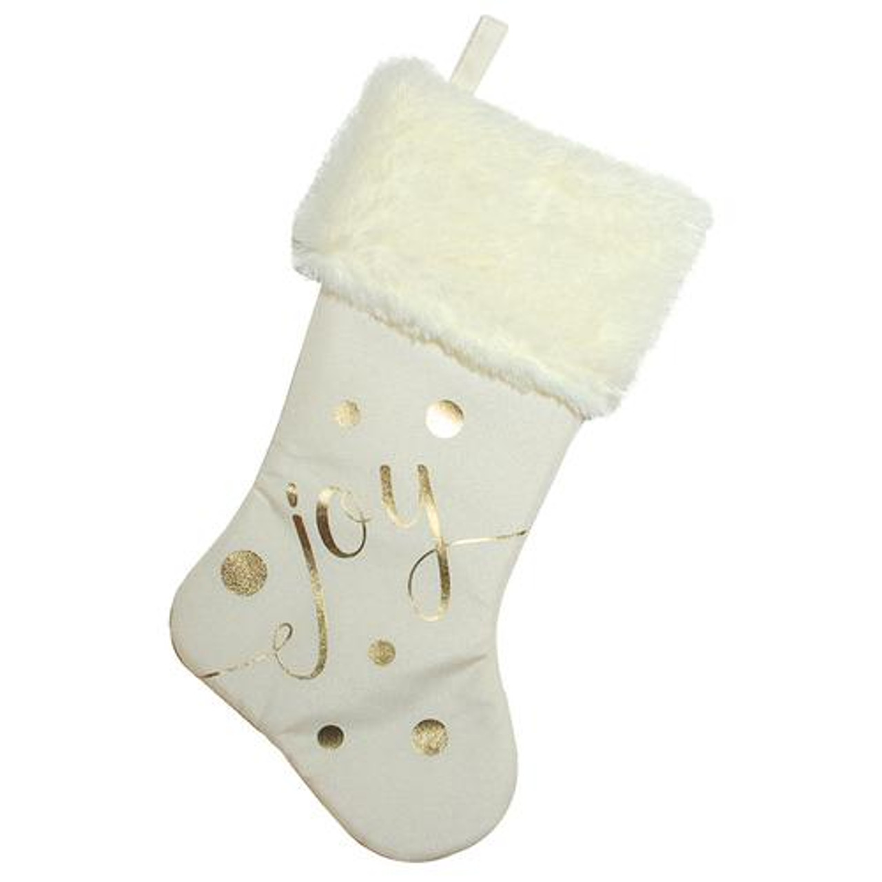 ivory Joy contemporary Christmas stocking