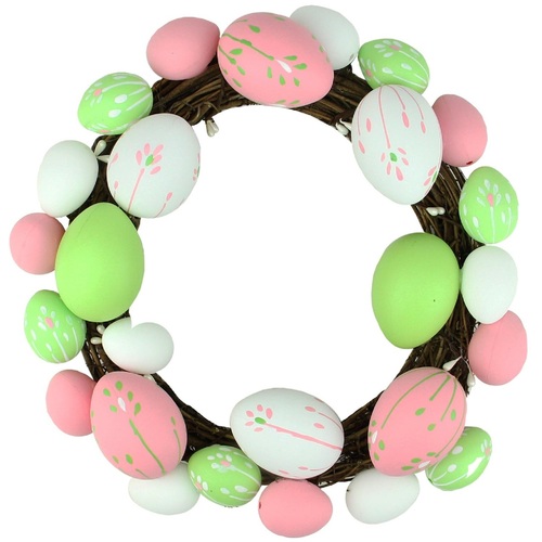 Pink & Green Easter Egg Wreath