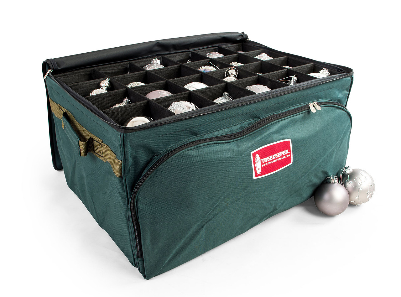 3 tray fabric lined Christmas ornament storage box