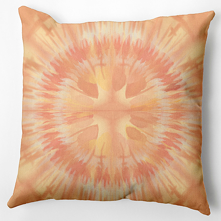 peach tie die style design throw pillow