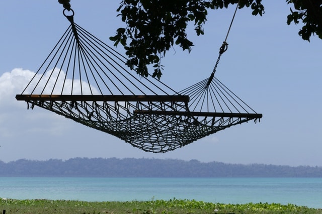 hammock overlooking water