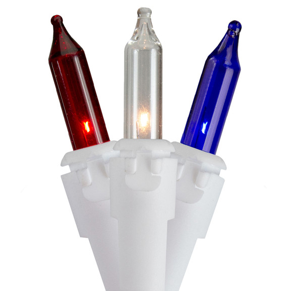50 c ount red, white and blue mini light set
