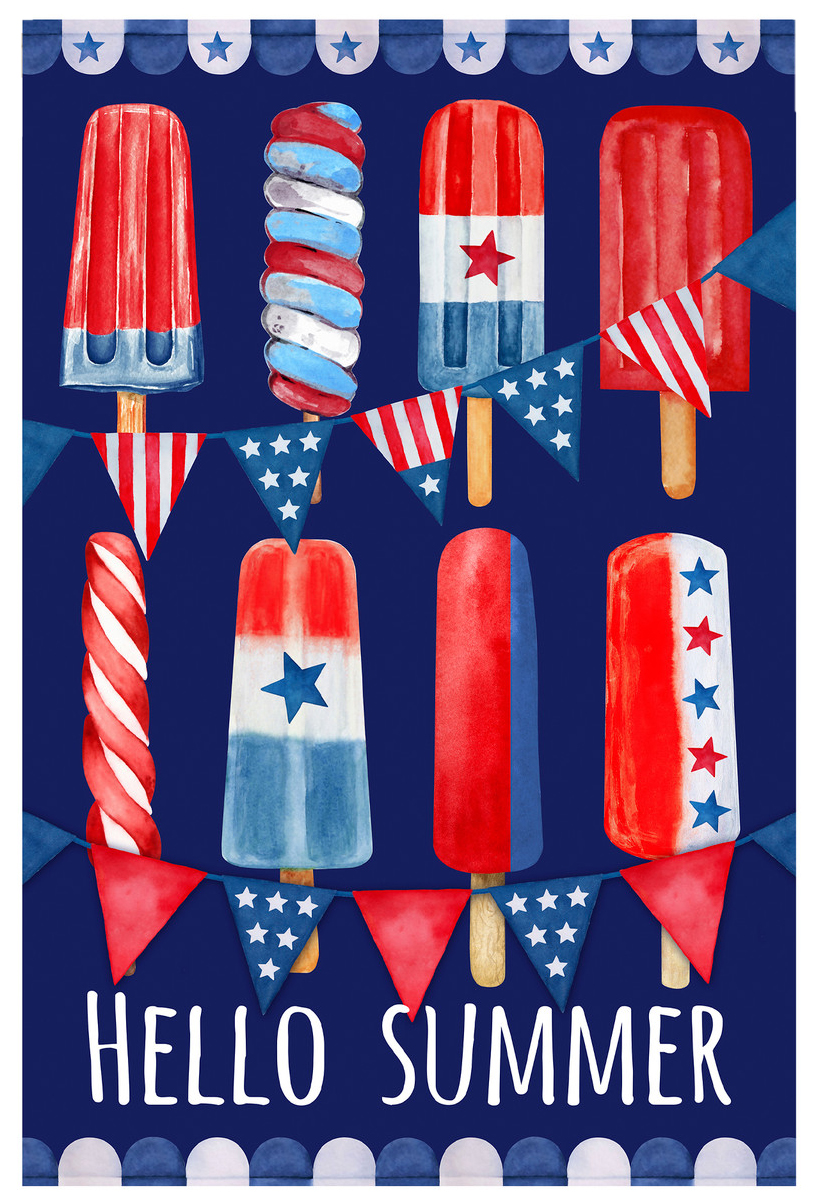 Patriotic Red White and Blue Popsicle Flag