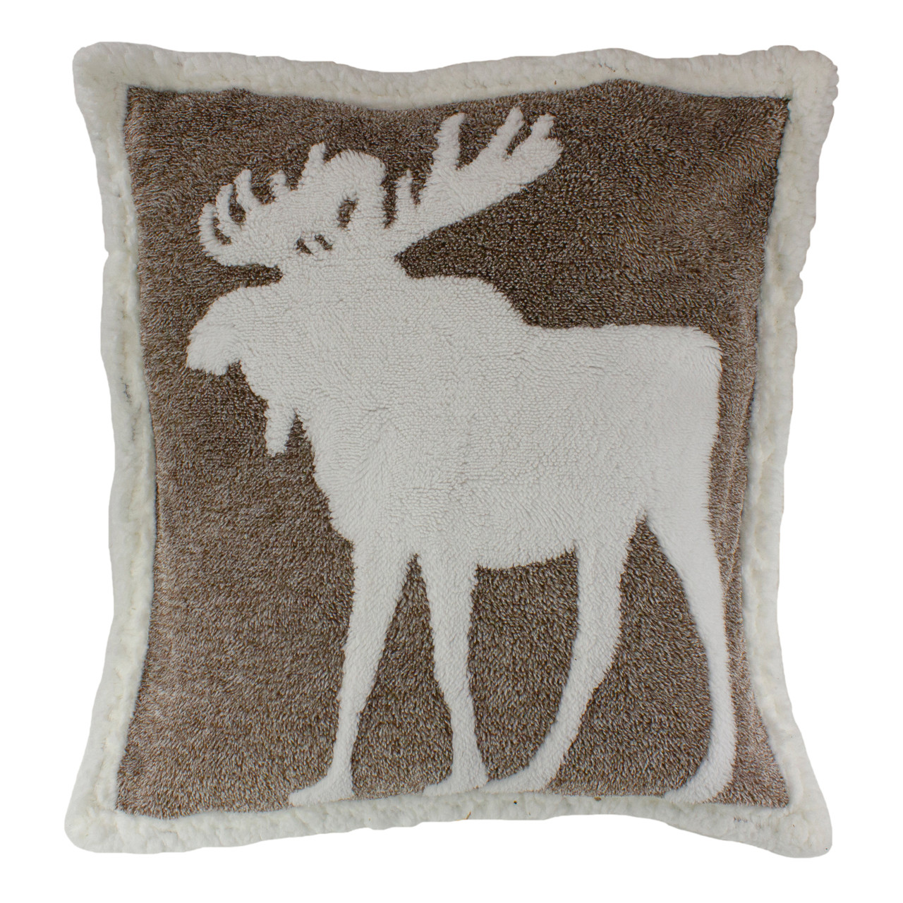 sherpa moose throw pillow