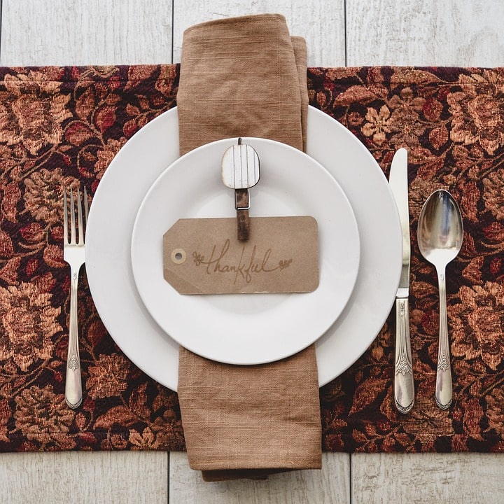Table Setting for Thanksgiving Dining Table