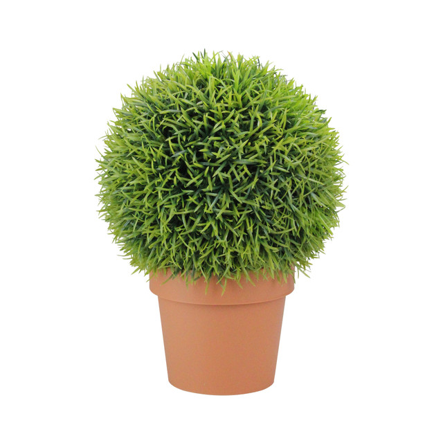 two tone artificial pine ball potted topiary