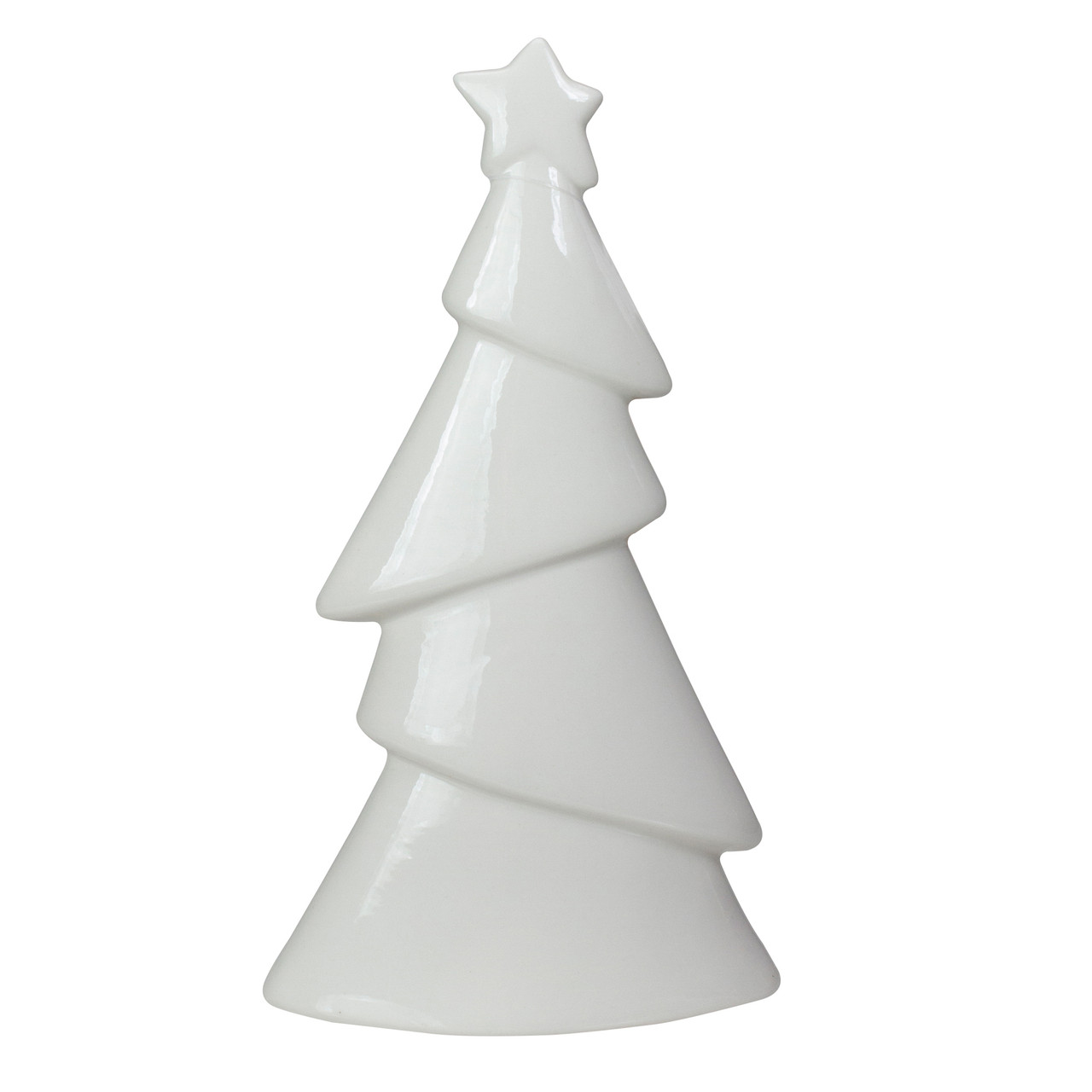 white ceramic asymmetrical tabletop Christmas tree