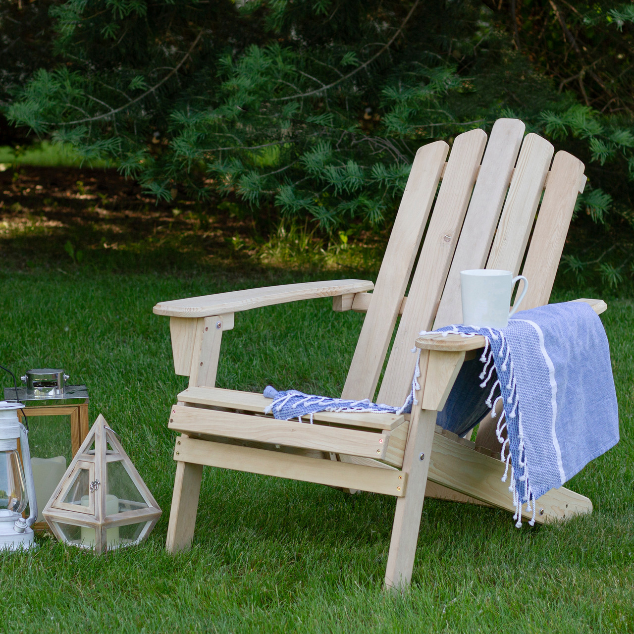 Natural wood Adirondack chair