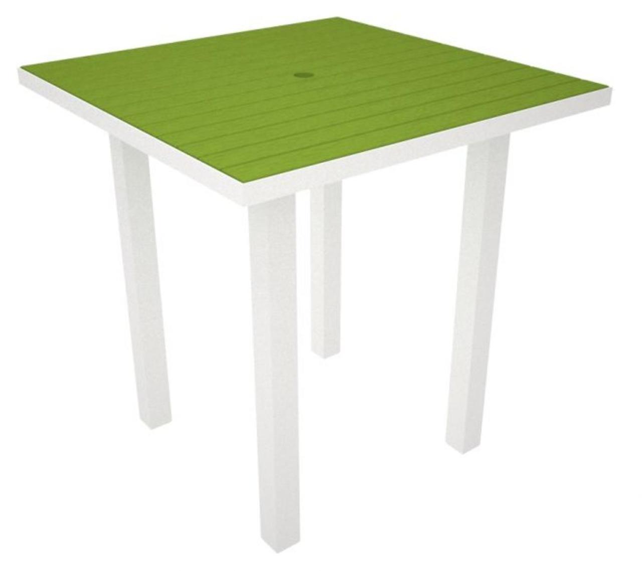 Green & White Recycled Earth-Friendly Patio Counter Table